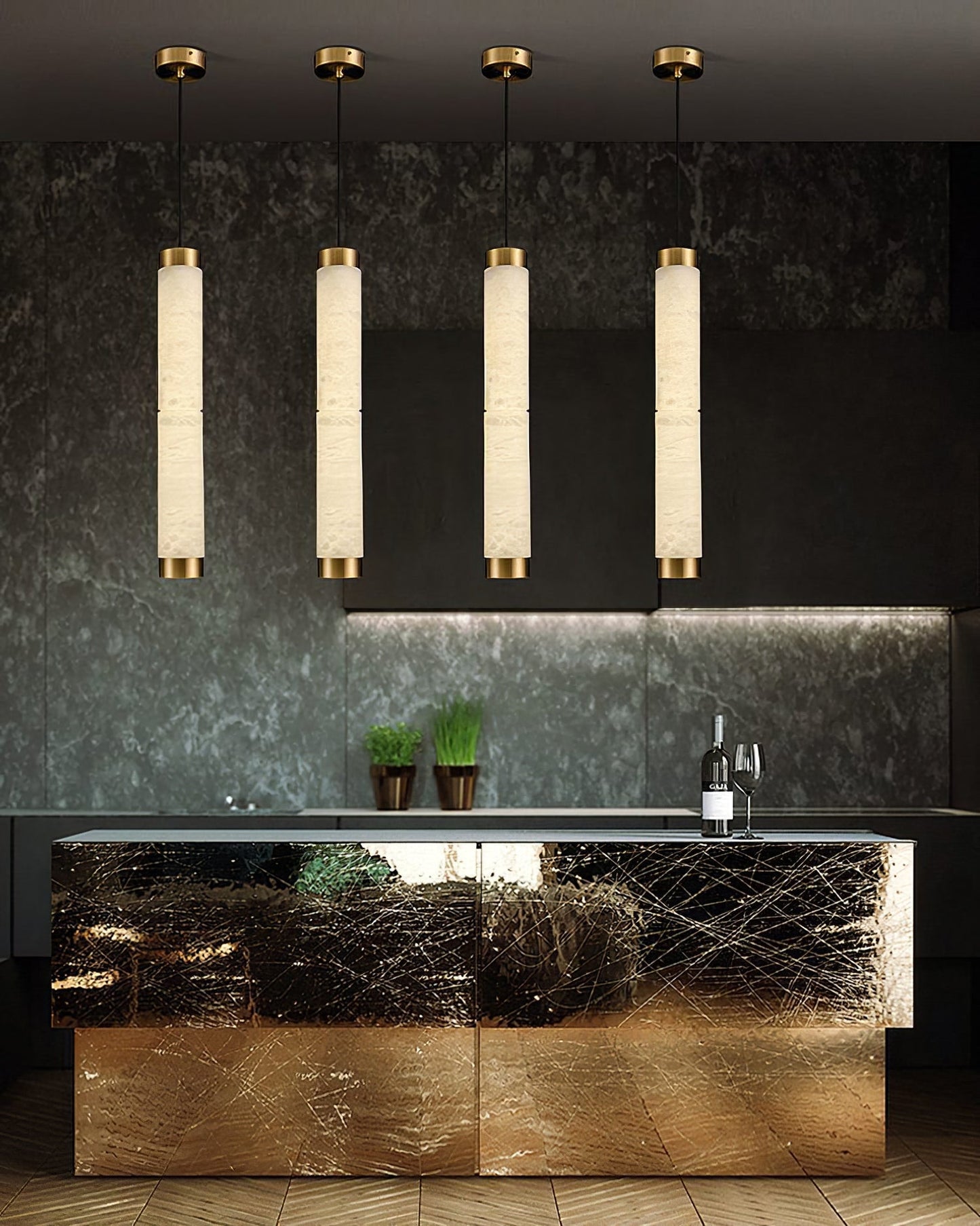 Strip Alabaster Pendant Light