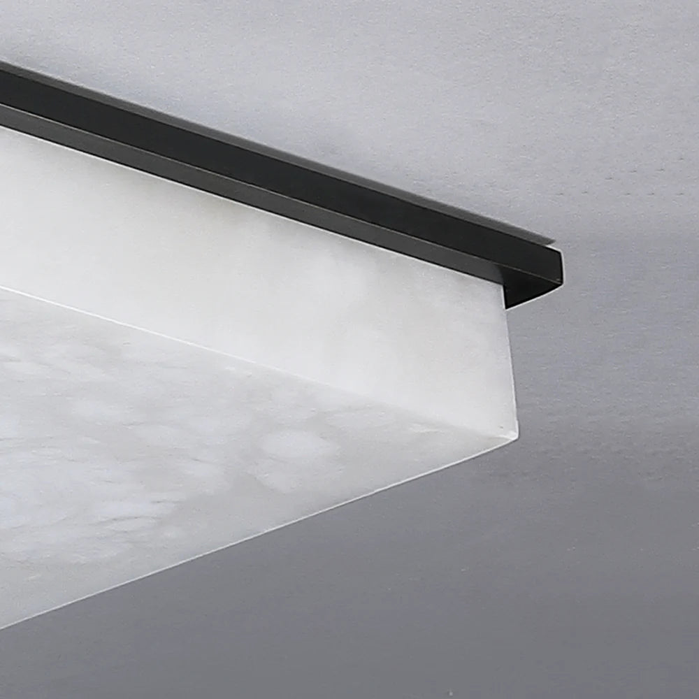 Stylish Black Square Alabaster Ceiling Light