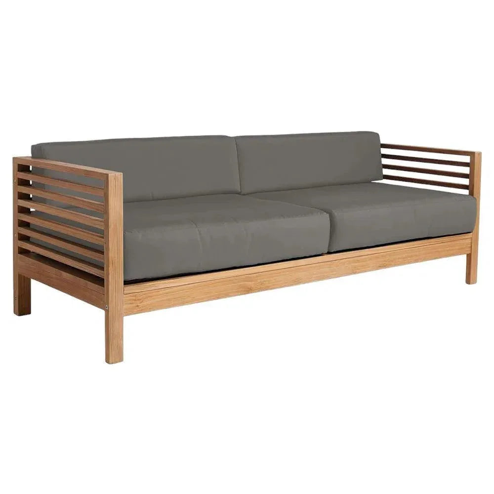 Summer 3-Person Teak Outdoor Couch Sunbrella Cushions