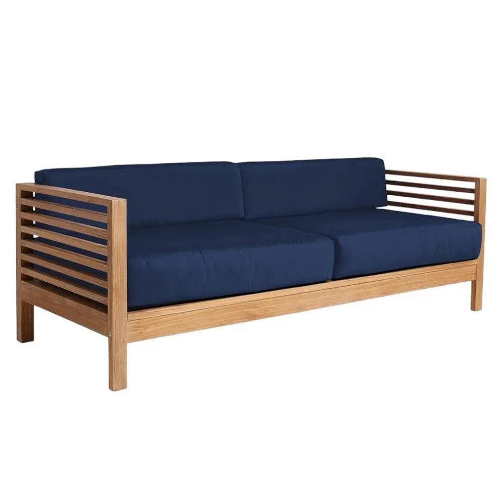 Summer 3-Person Teak Outdoor Couch Sunbrella Cushions