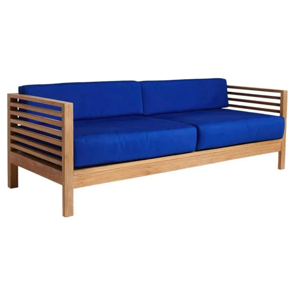 Summer 3-Person Teak Outdoor Couch Sunbrella Cushions