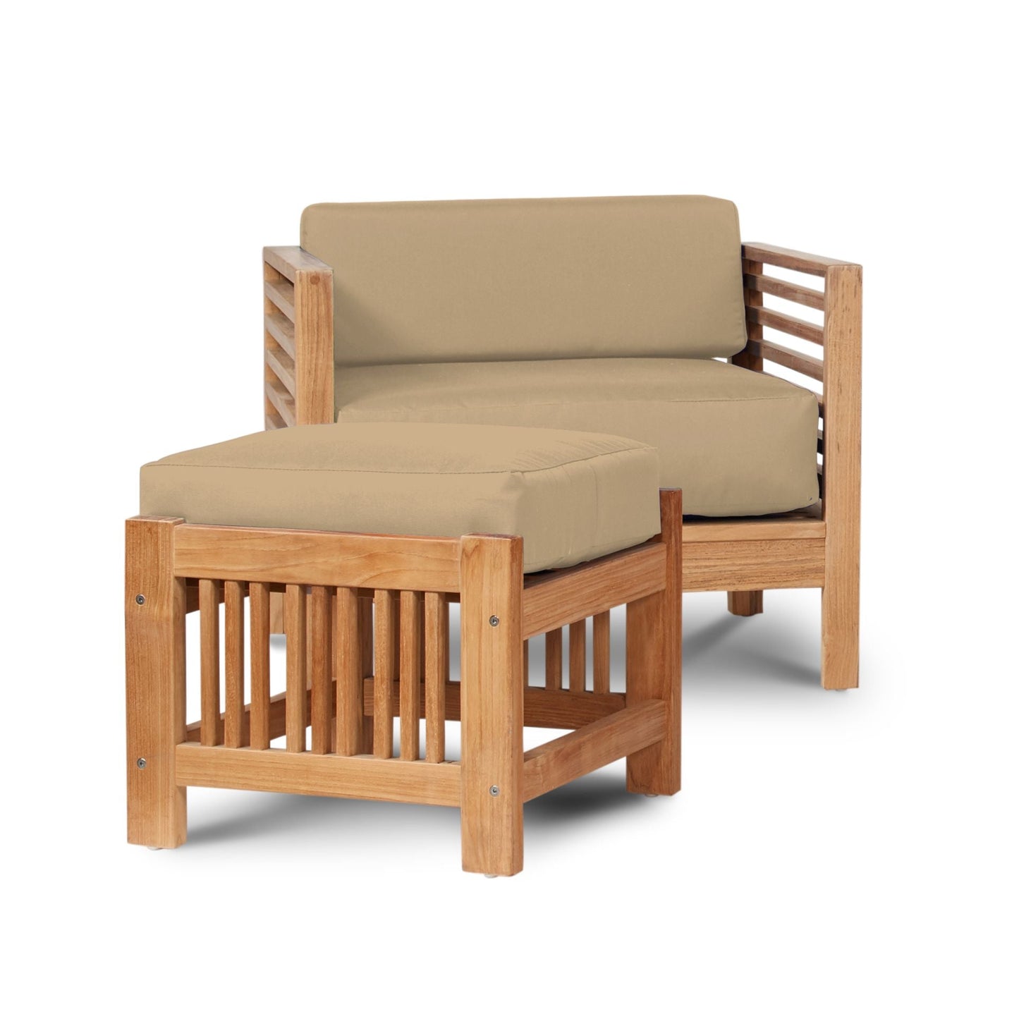 Summer Teak Outdoor Ottoman Sunbrella Cushions