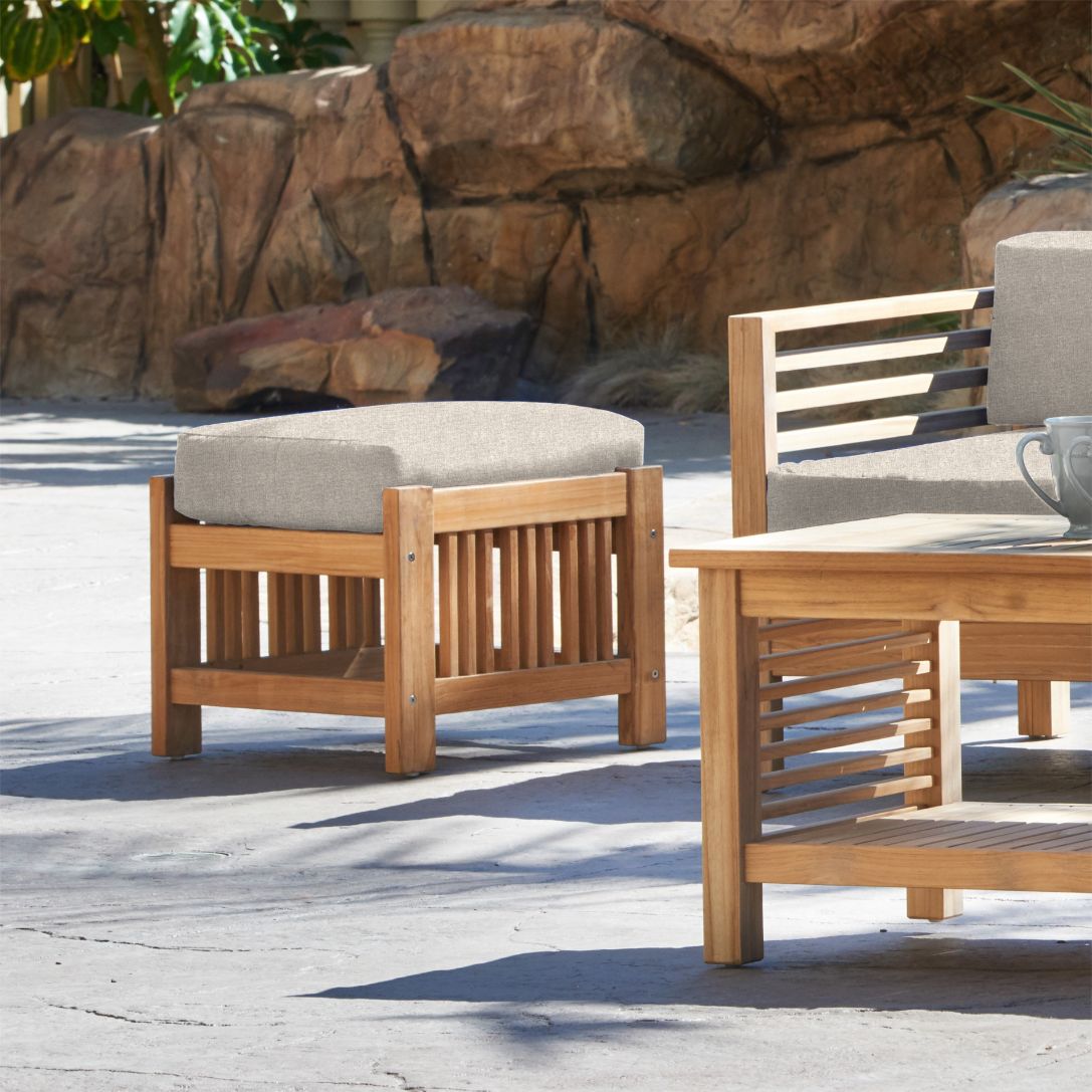 Summer Teak Outdoor Ottoman Sunbrella Cushions