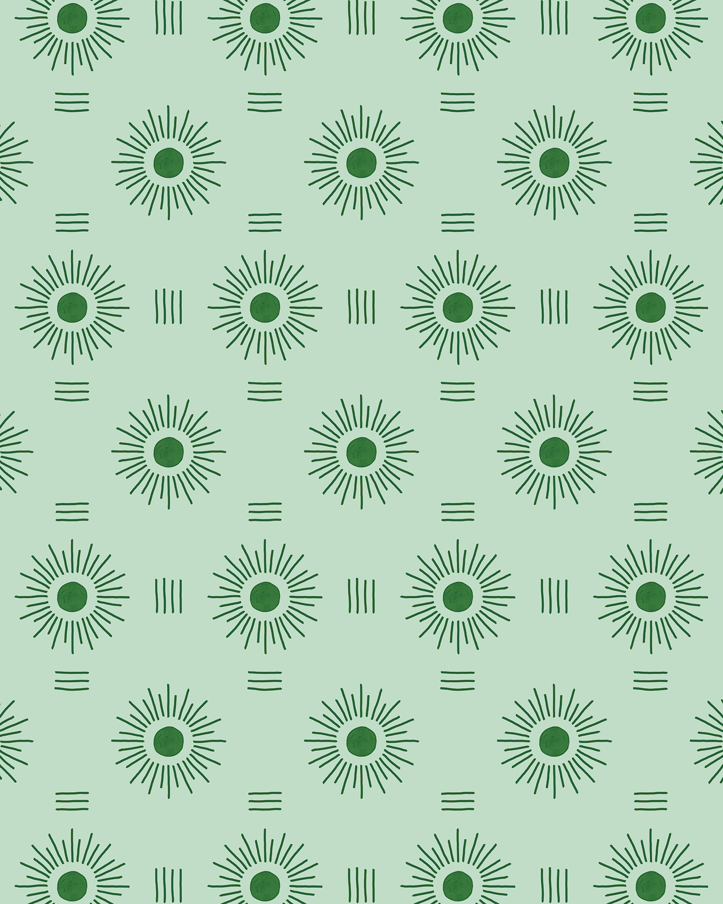 Sun Rays Wallpaper, mint & green