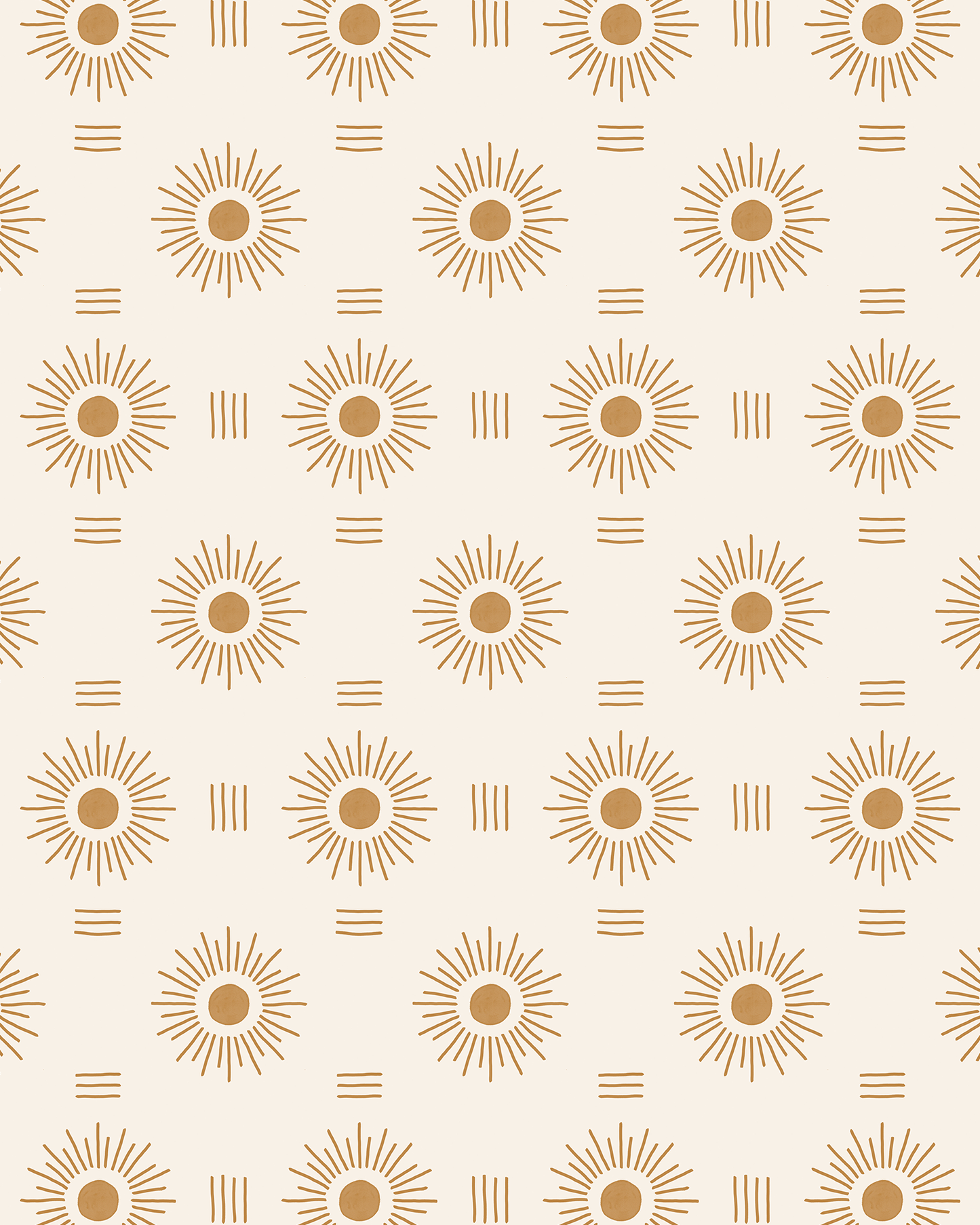 Sun Rays Wallpaper, off-white and mustard