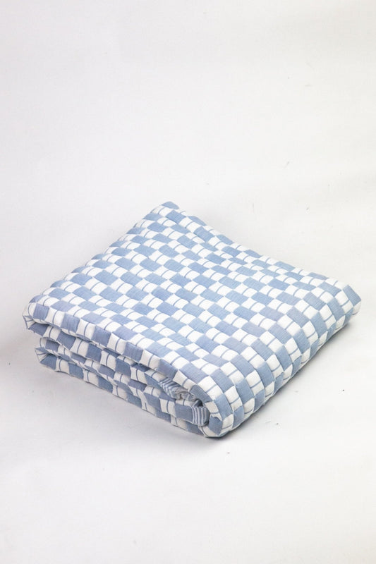 Quilted Sujani Throw Blanket - Soft Blue Grey