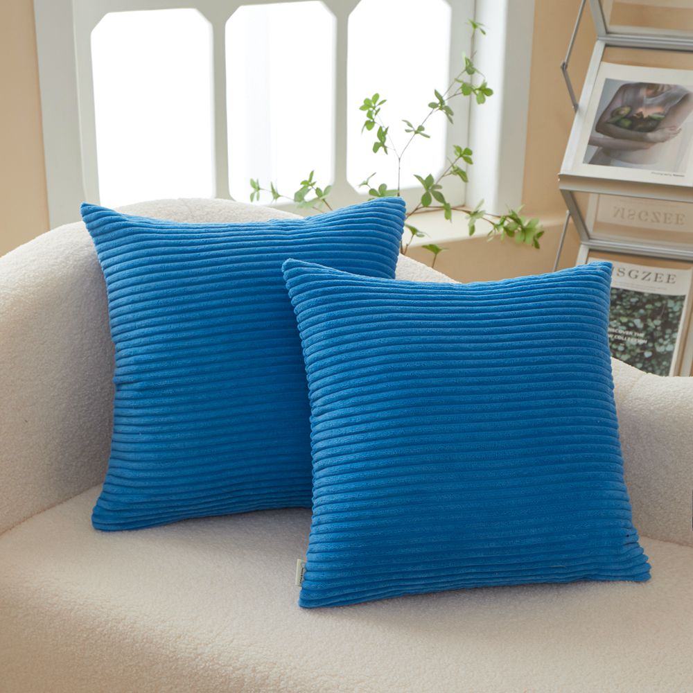 Set of 2  Stripe Throw Pillow (With/Without Inserts) 7 colors options size 18"x18"