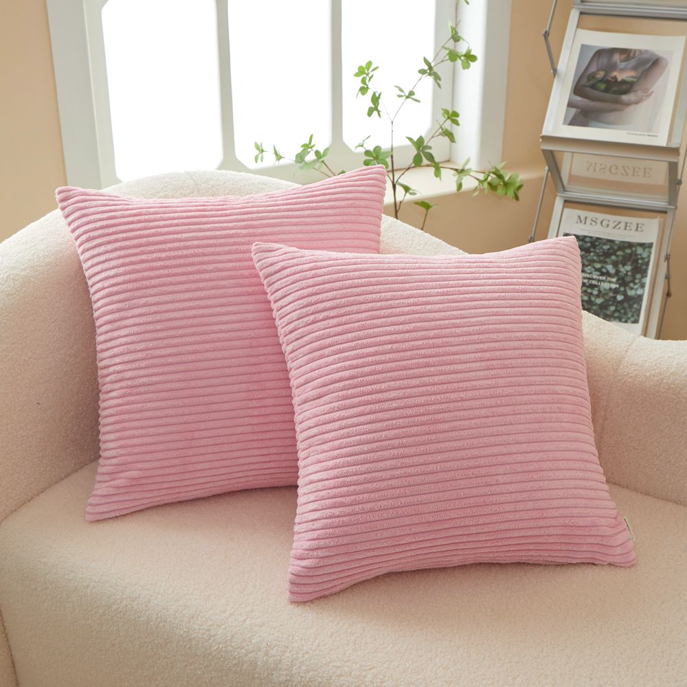 Set of 2  Stripe Throw Pillow (With/Without Inserts) 7 colors options size 18"x18"