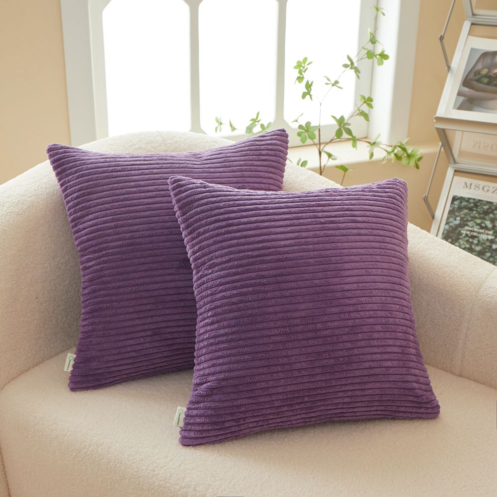 Set of 2  Stripe Throw Pillow (With/Without Inserts) 7 colors options size 18"x18"