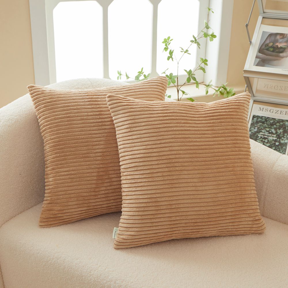 Set of 2  Stripe Throw Pillow (With/Without Inserts) 7 colors options size 18"x18"