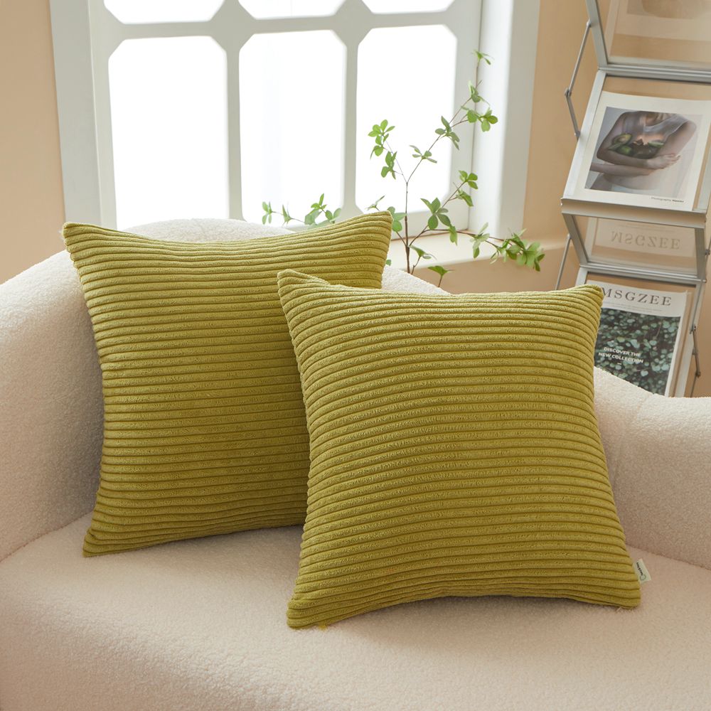 Set of 2  Stripe Throw Pillow (With/Without Inserts) 7 colors options size 18"x18"