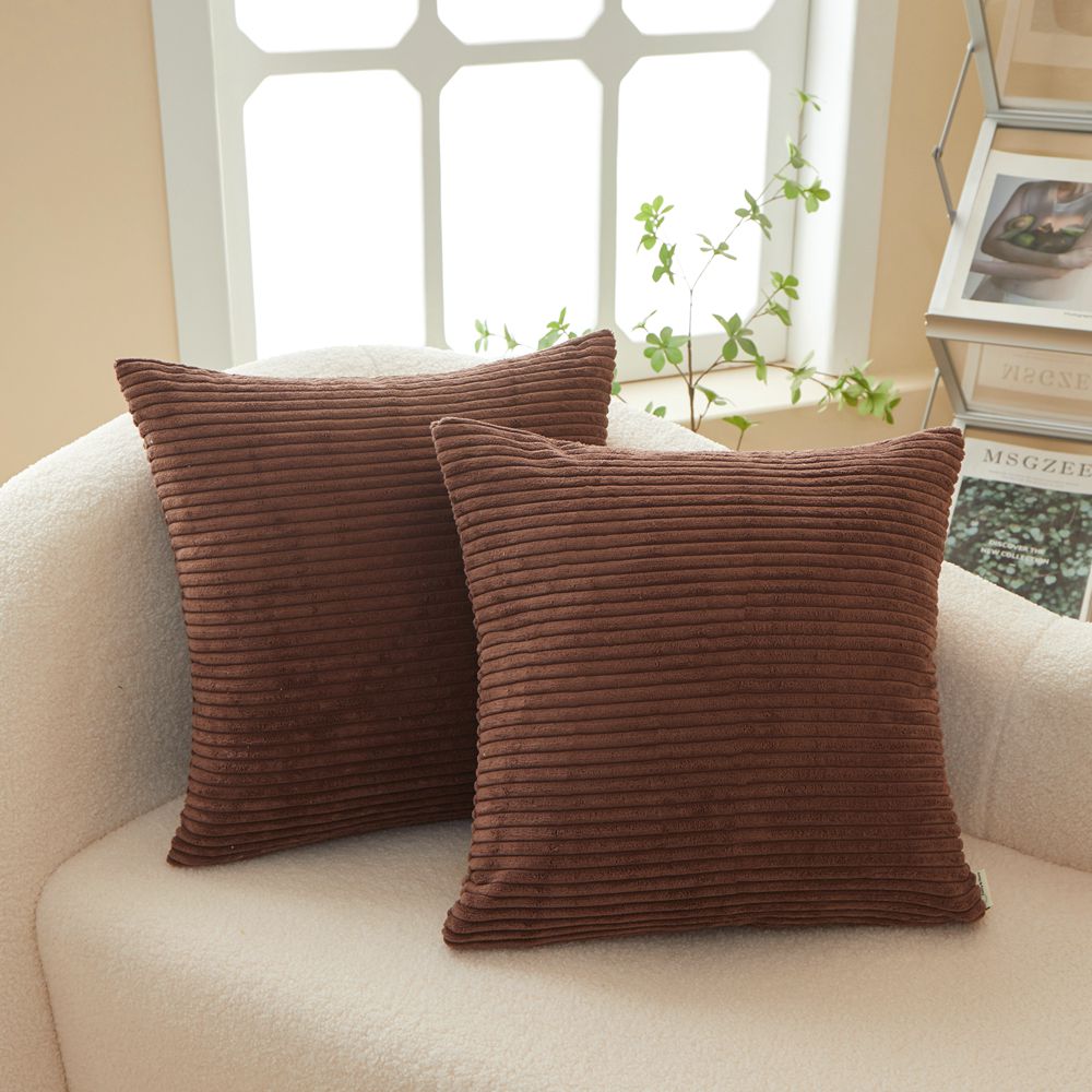 Set of 2  Stripe Throw Pillow (With/Without Inserts) 7 colors options size 18"x18"