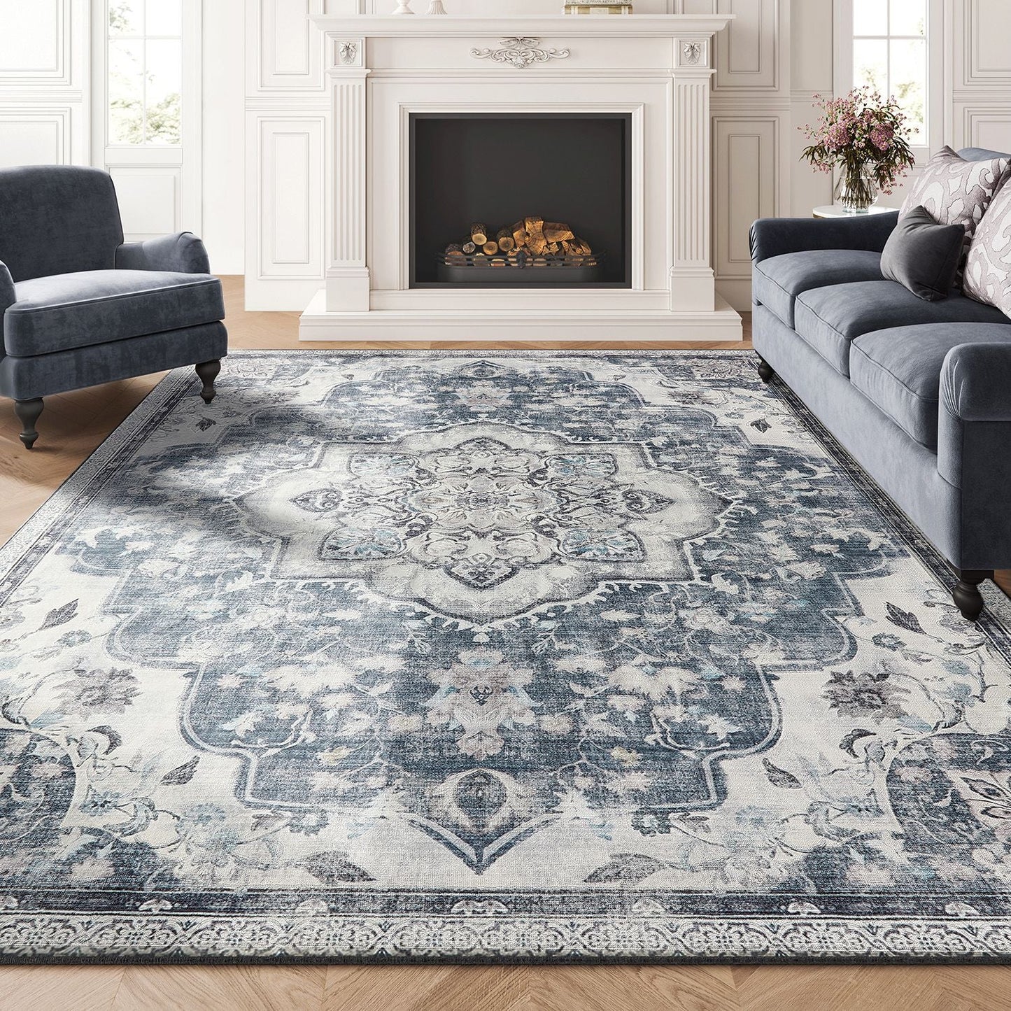 8x10 ft Area Rug, Traditional Vintage Style
