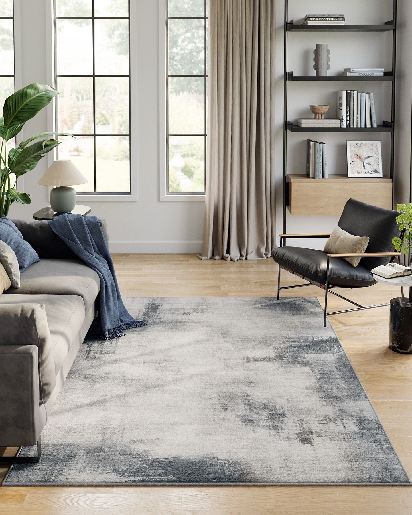 5x7 ftArea Rug, Modern Abstract Style