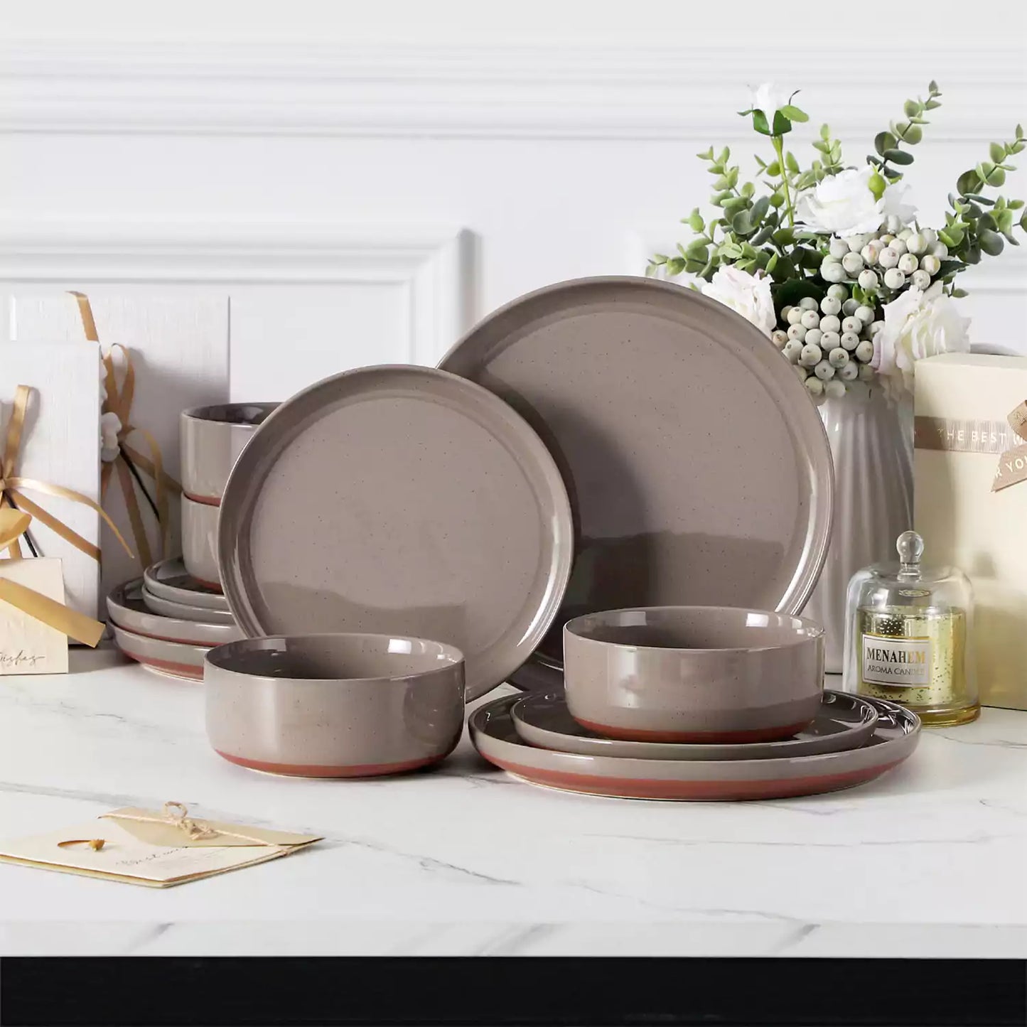 Tara Brown 12 Piece Dinnerware Set