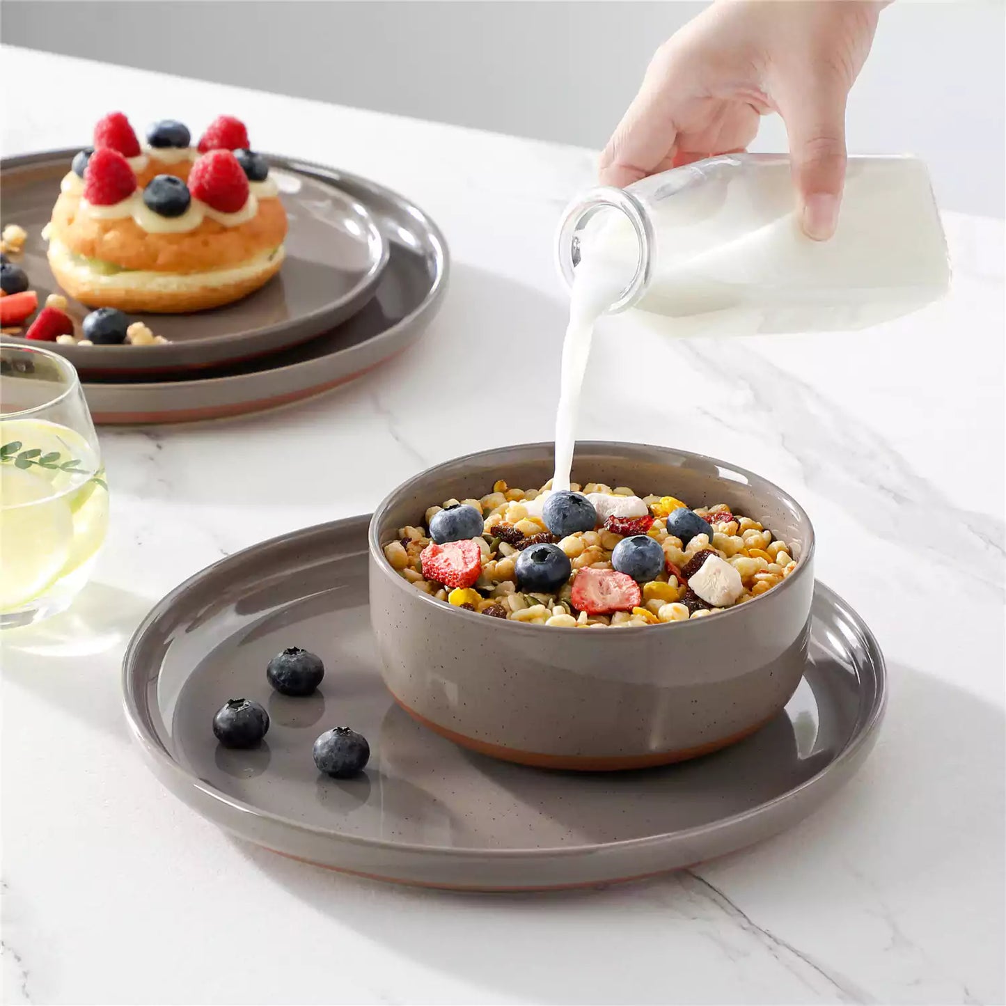 Tara Grey 12 Piece Dinnerware Set