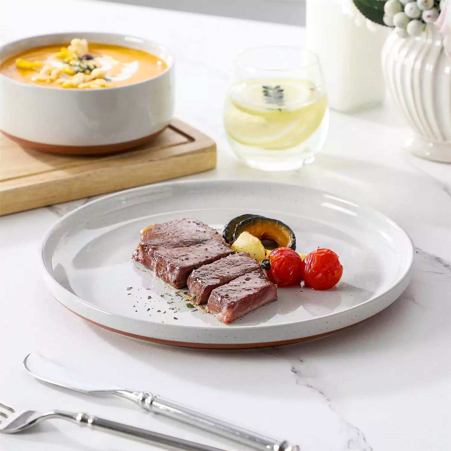 Tara Grey 12 Piece Dinnerware Set