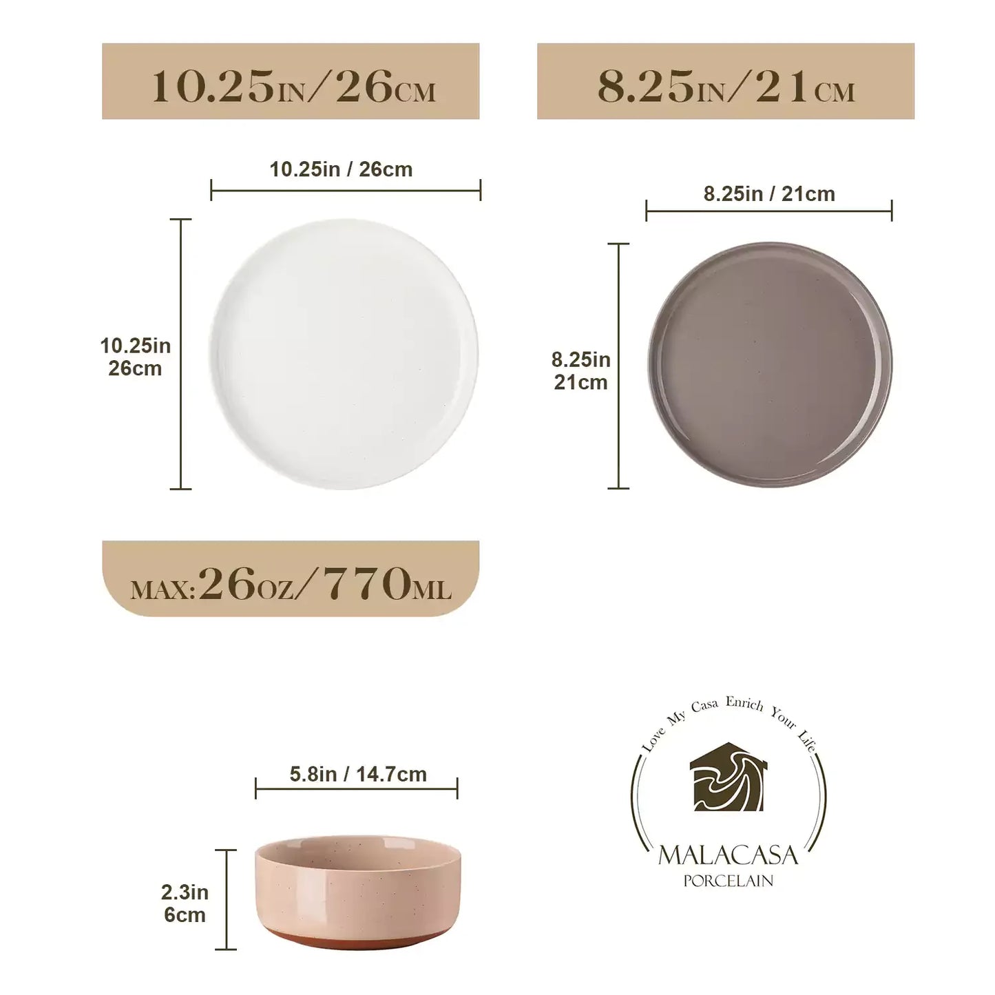 Tara Multicolor 12 Piece Dinnerware Set