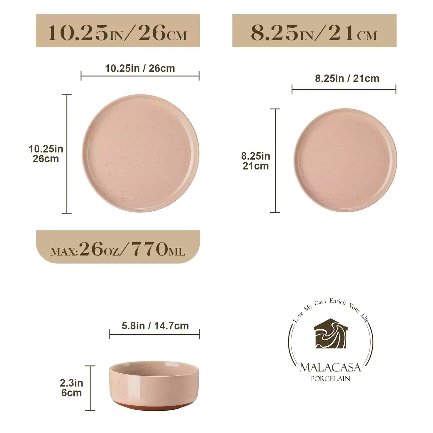 Tara Brown 24 Piece Dinnerware Set for 8