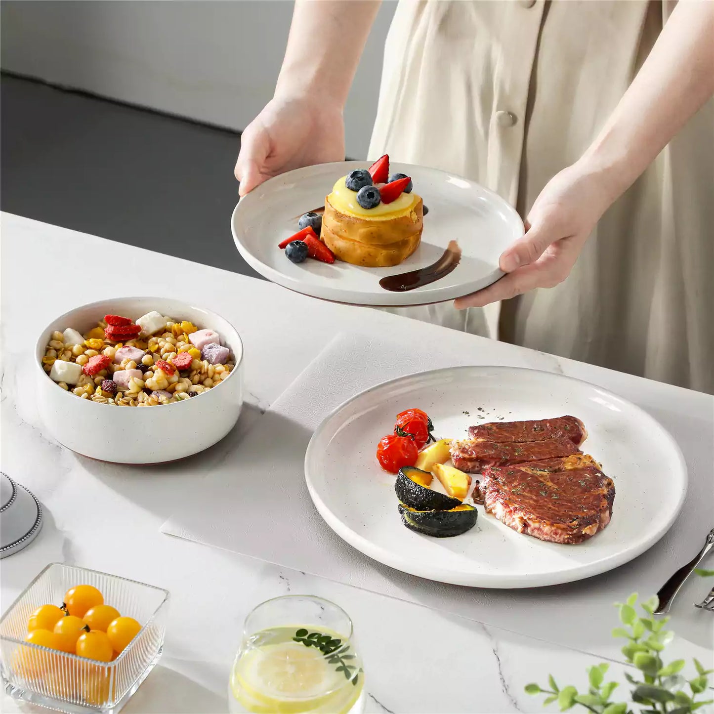 Tara Grey 24 Piece Dinnerware Set for 8