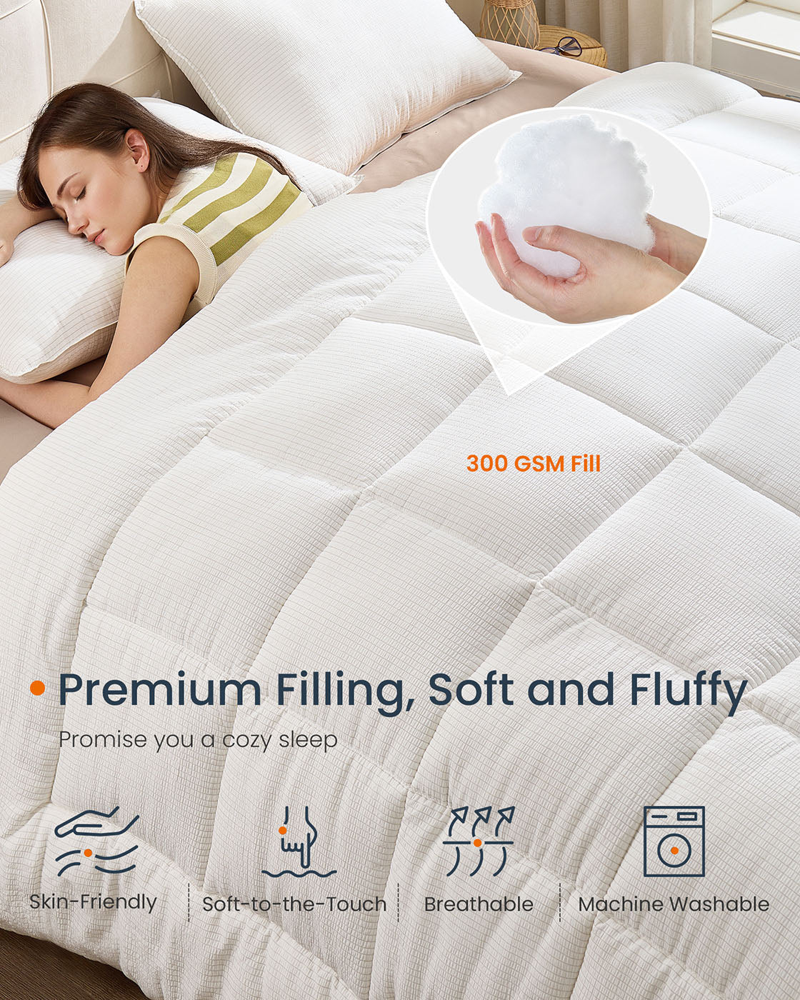 Down Alternative Comforter Duvet Insert 88 x 88 Inches