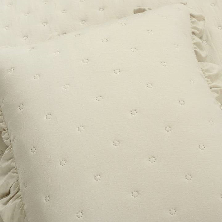 Full/Queen Lightweight Yellow Ruffle Reversible Oversized 3 Piece Quilt Set