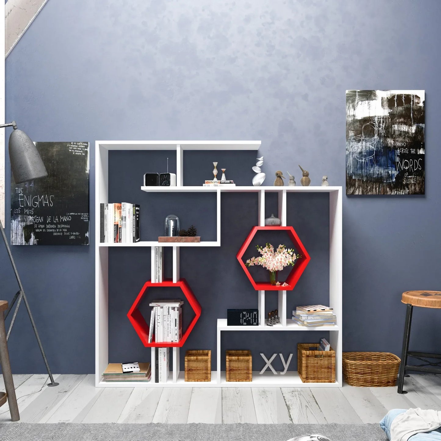 Tamara 53" Tall Geometric Bookcase