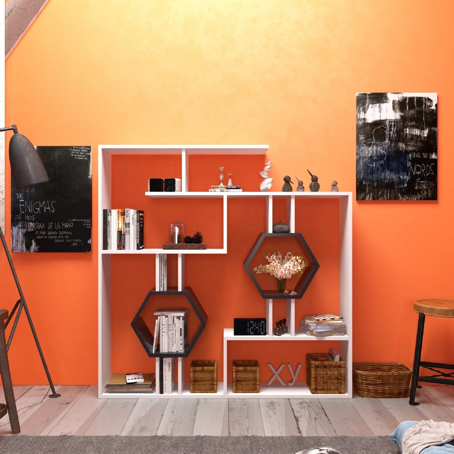 Tamara 53" Tall Geometric Bookcase
