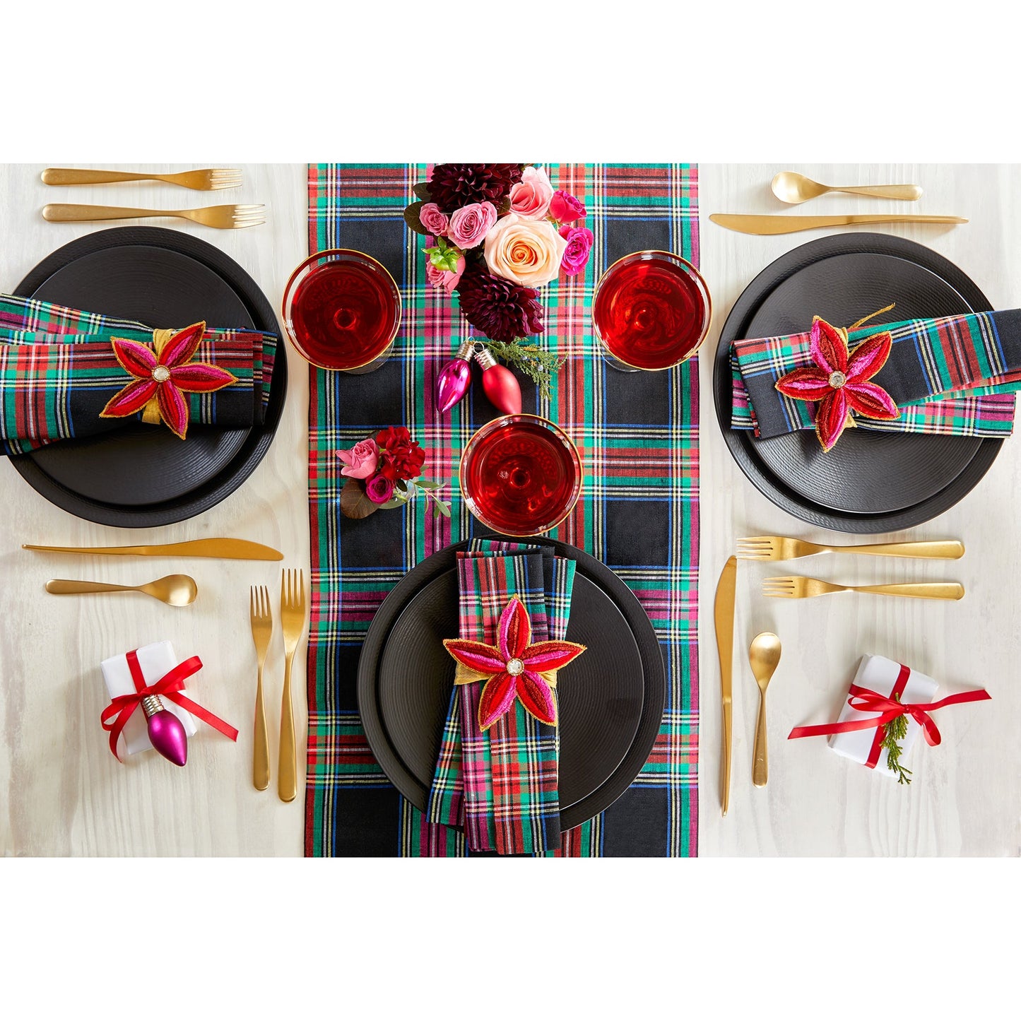 Jewel Plaid Table Runner