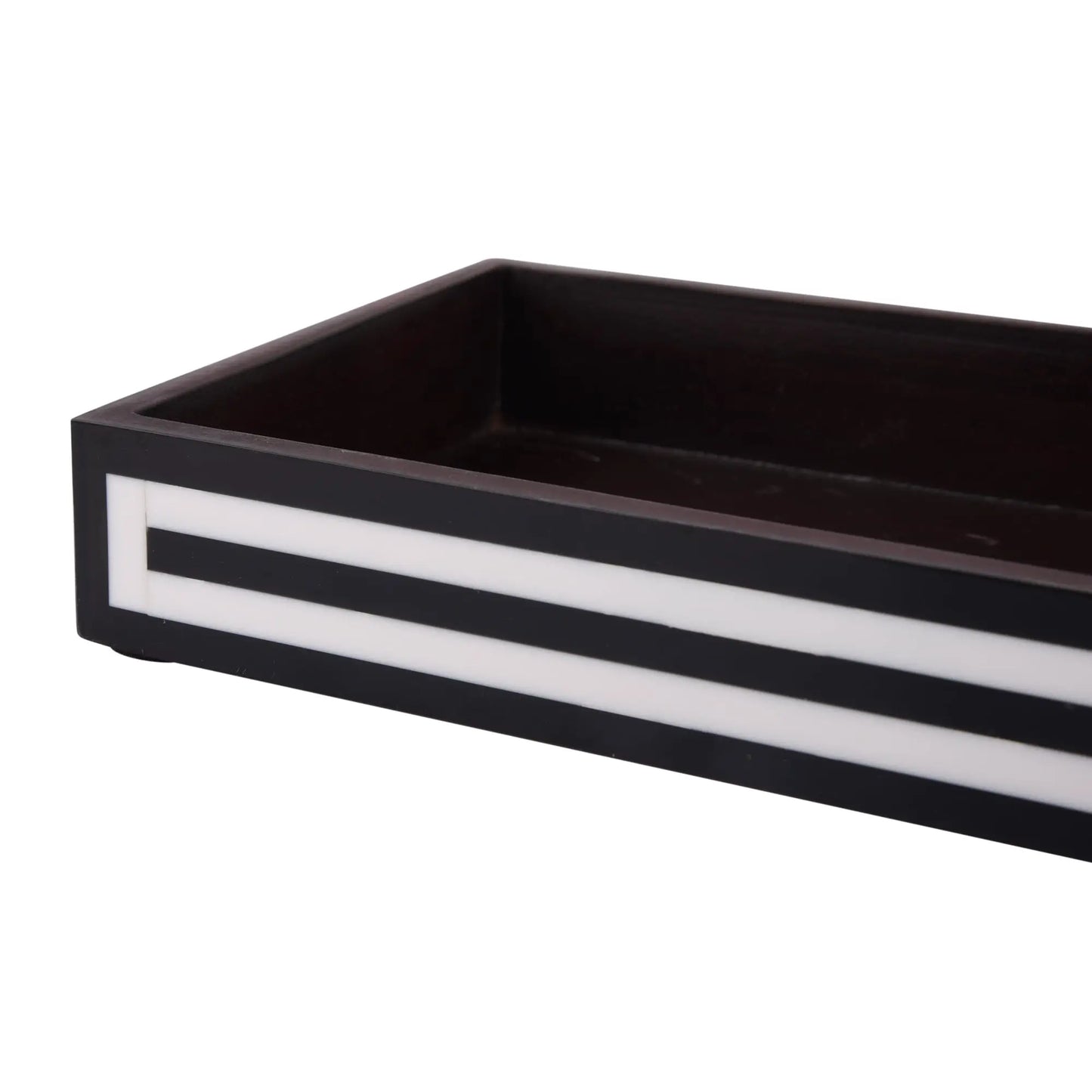 Vanity Trays Parlour Concentric Pattern Wood & Resin Inlay Collection in 10x6
