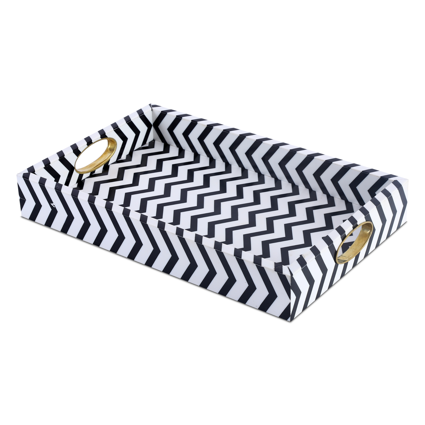 Decorative Tray Safari Inspired Resin Inlay Vanity & Dresser Organizer – 11x17 Inch
