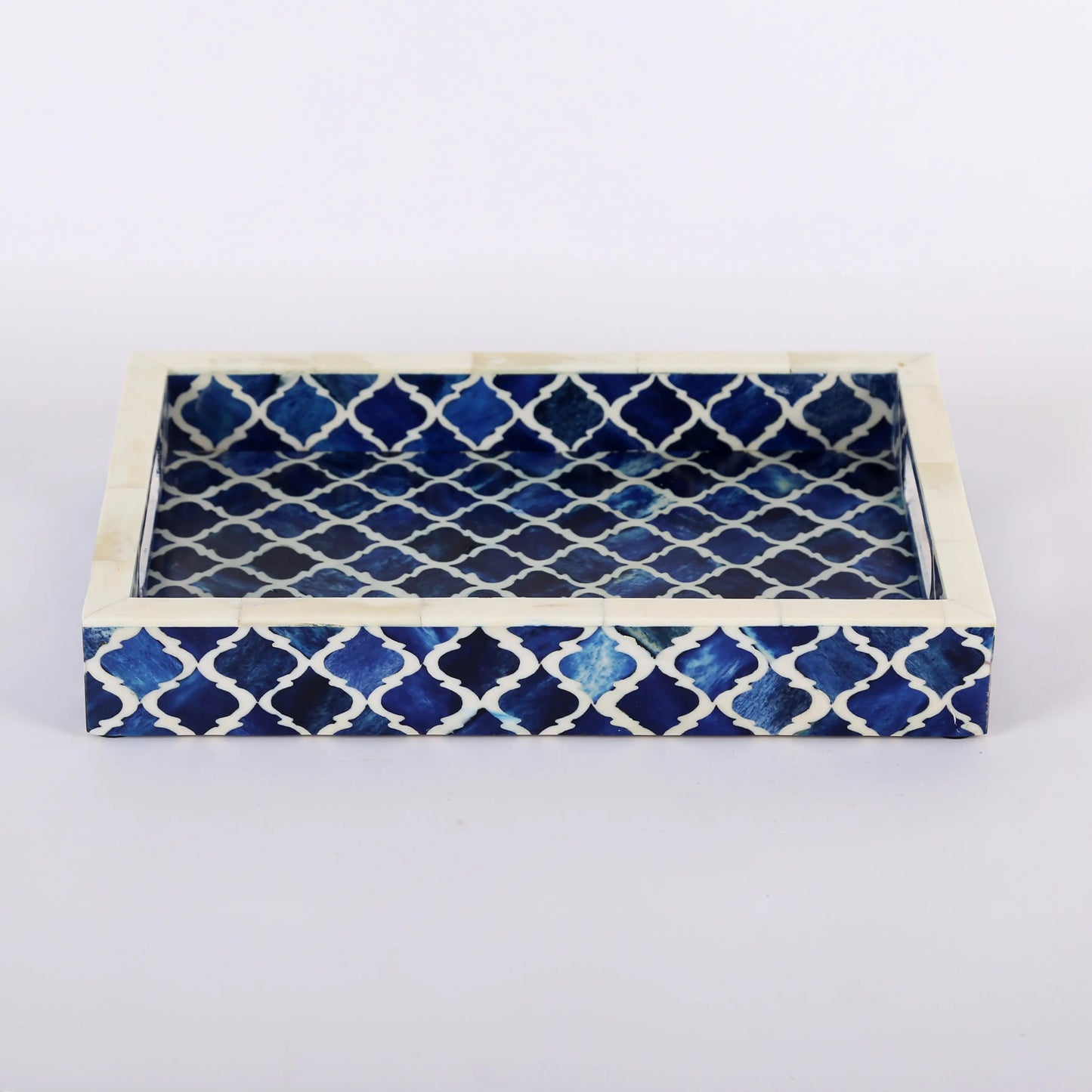 Decorative Moroccan Tray – Blue & White Design, Available in 3 Sizes