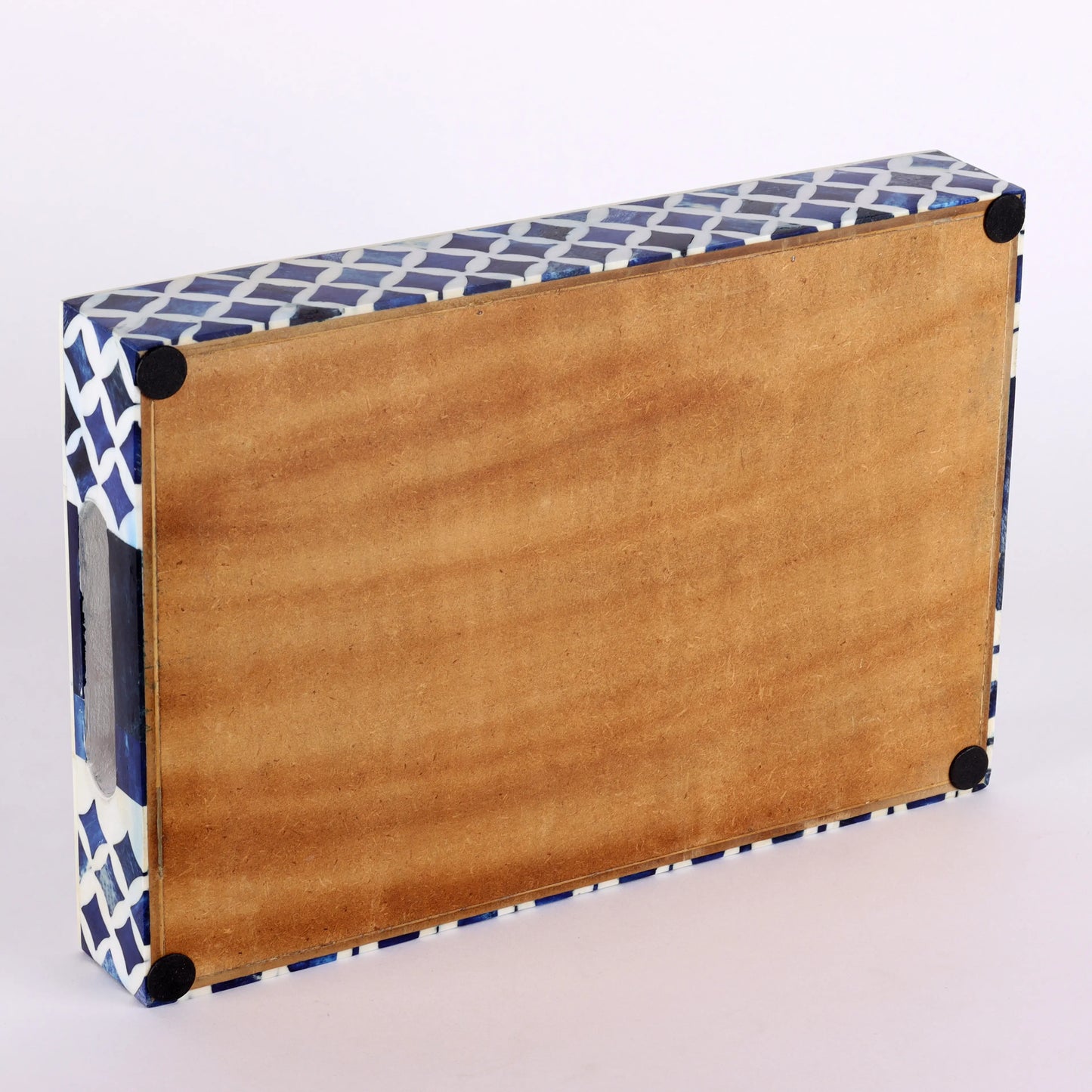 Decorative Tray Indigo Pattern Bone & Resin Inlay Collection in 12x8