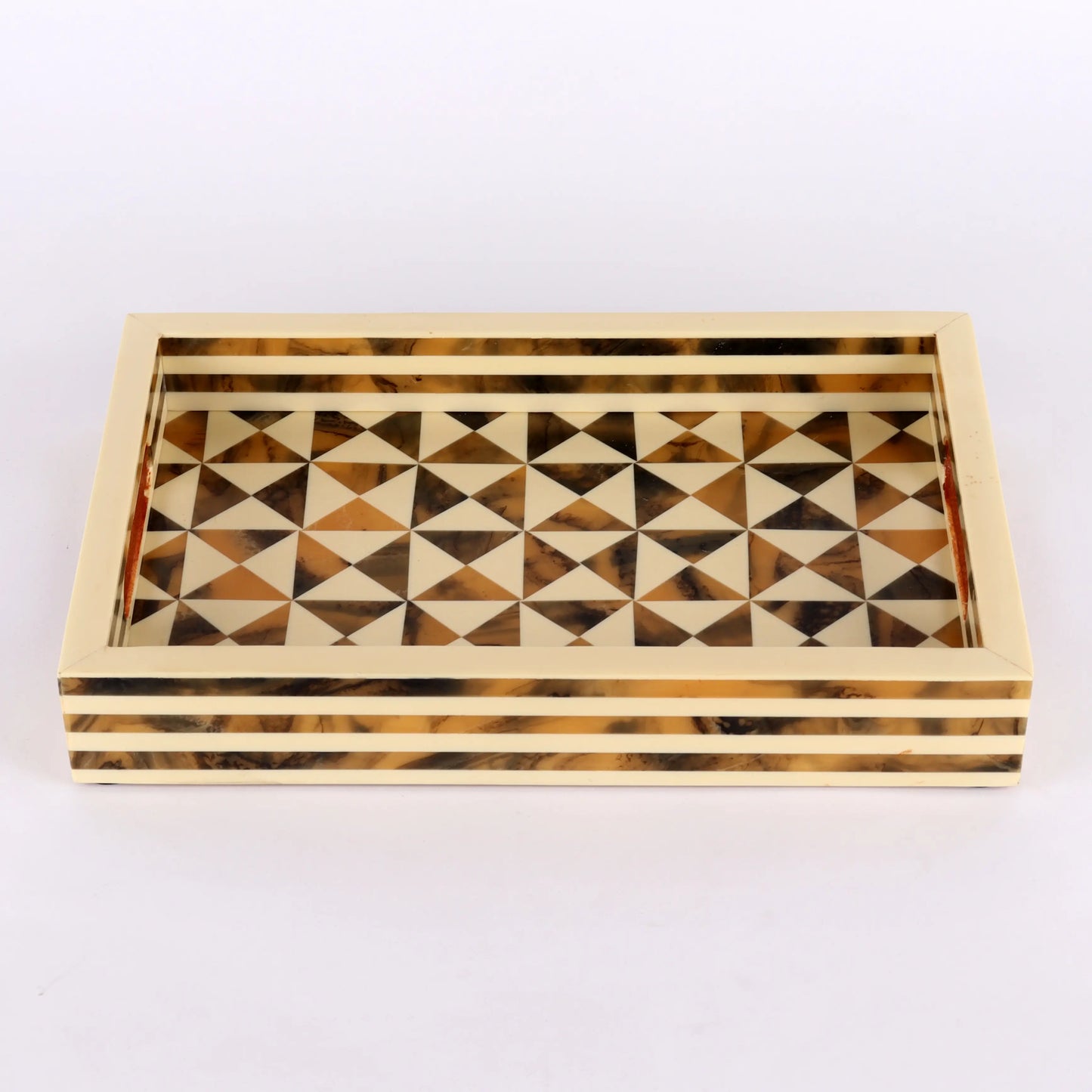 Decorative Tray Triangle Pattern Resin Inlay Collection in 12x8