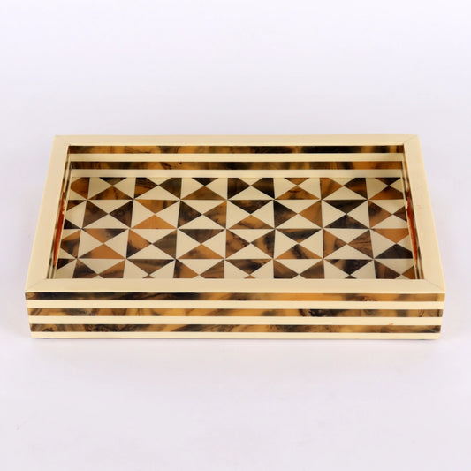 Decorative Tray Triangle Pattern Resin Inlay Collection in 12x8