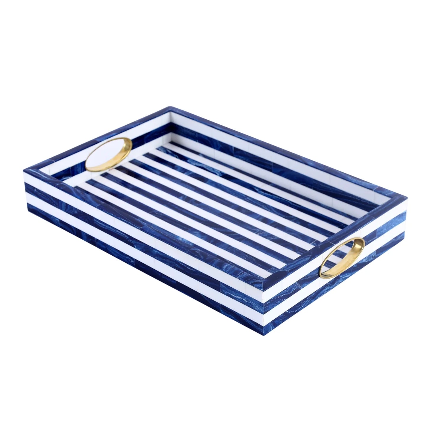 Decorative Tray Handmade Optique Madrid Inspired Resin Inlay – 11" x 17"