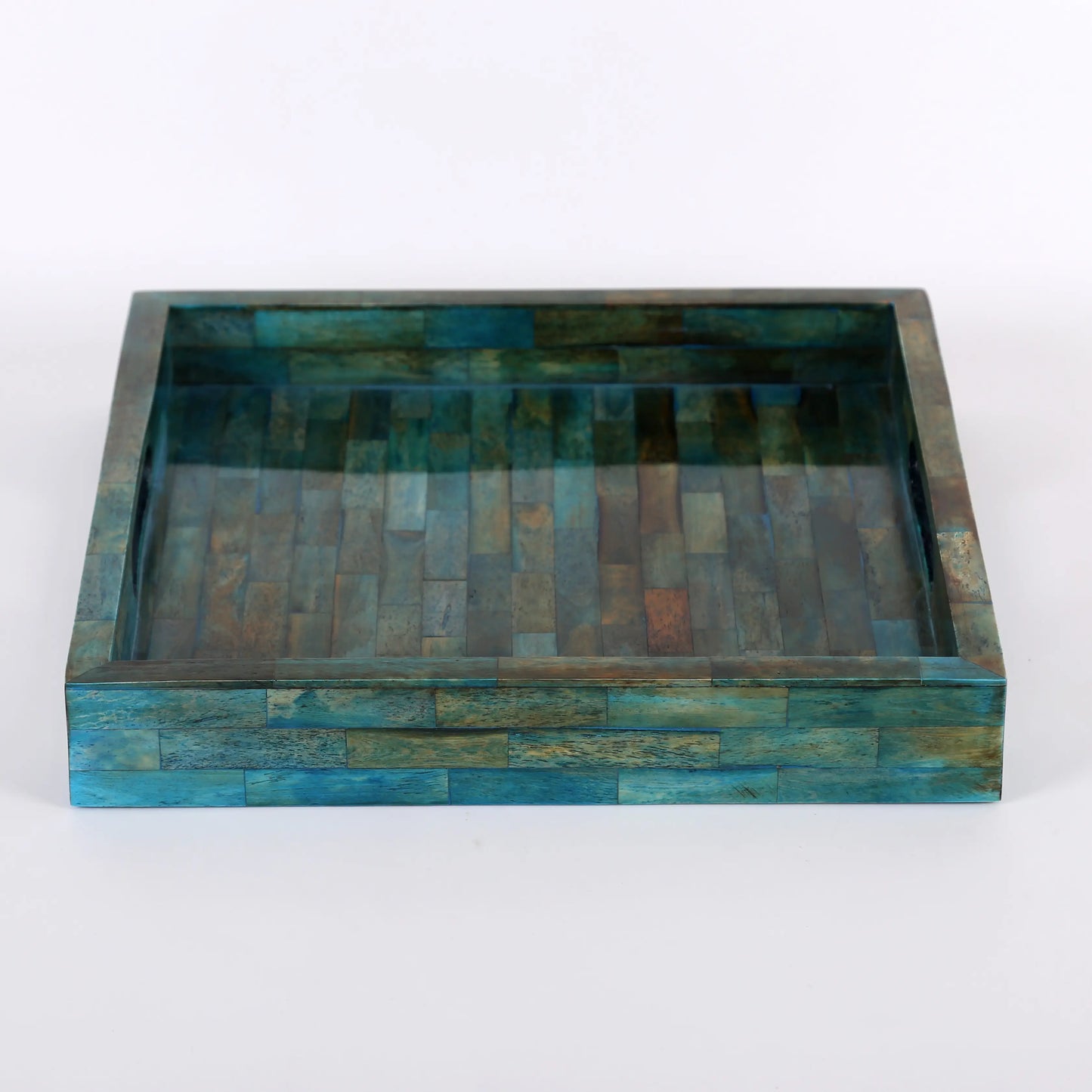 Decorative Tray Verdigris Pattern Bone Inlay Collection in 3 Sizes