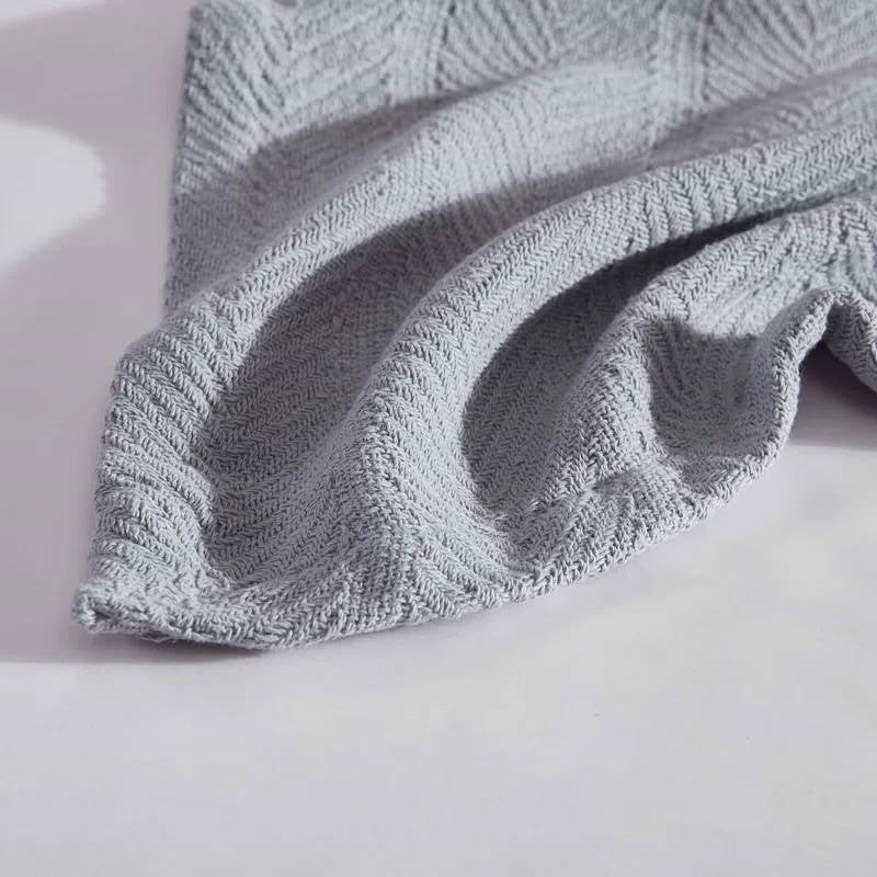 Twin size Cozy Lightweight Grey 100-Percent Cotton Blanket - Machine Washable