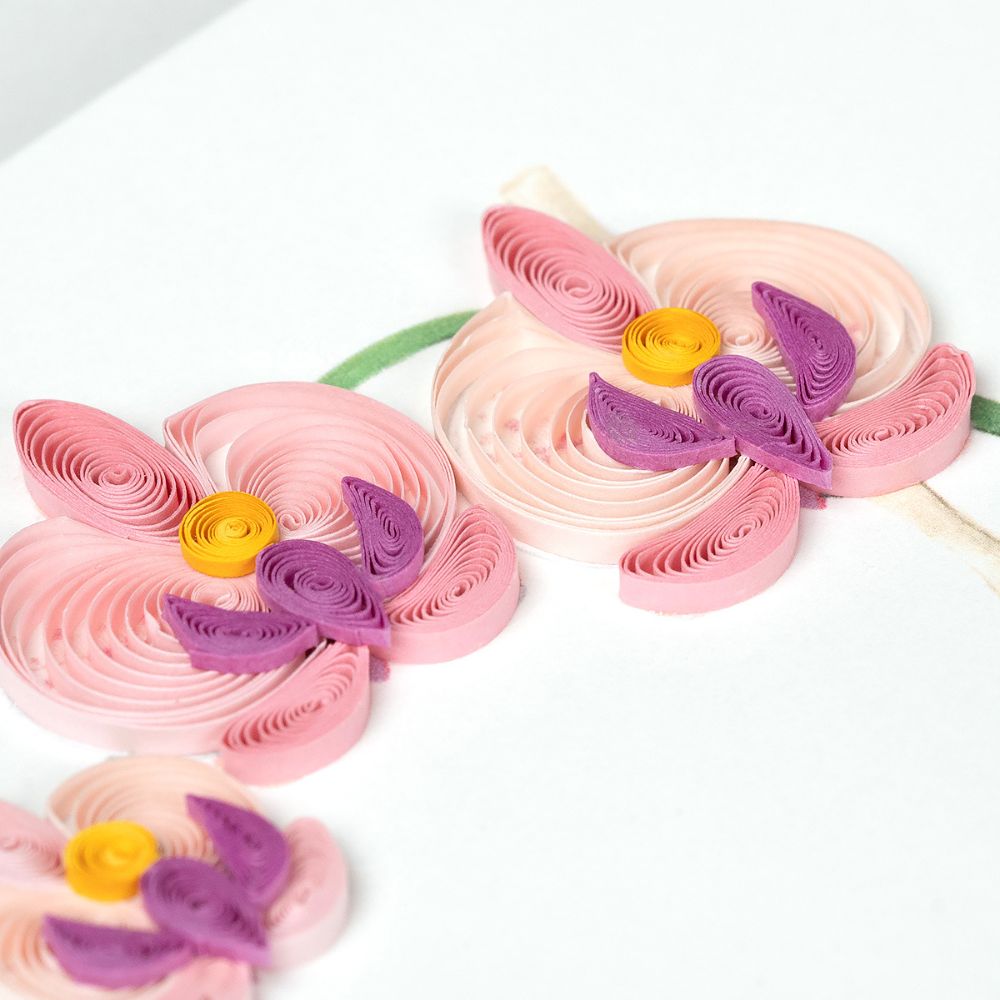 Potted Orchid Thank You Quilled Greeting Card