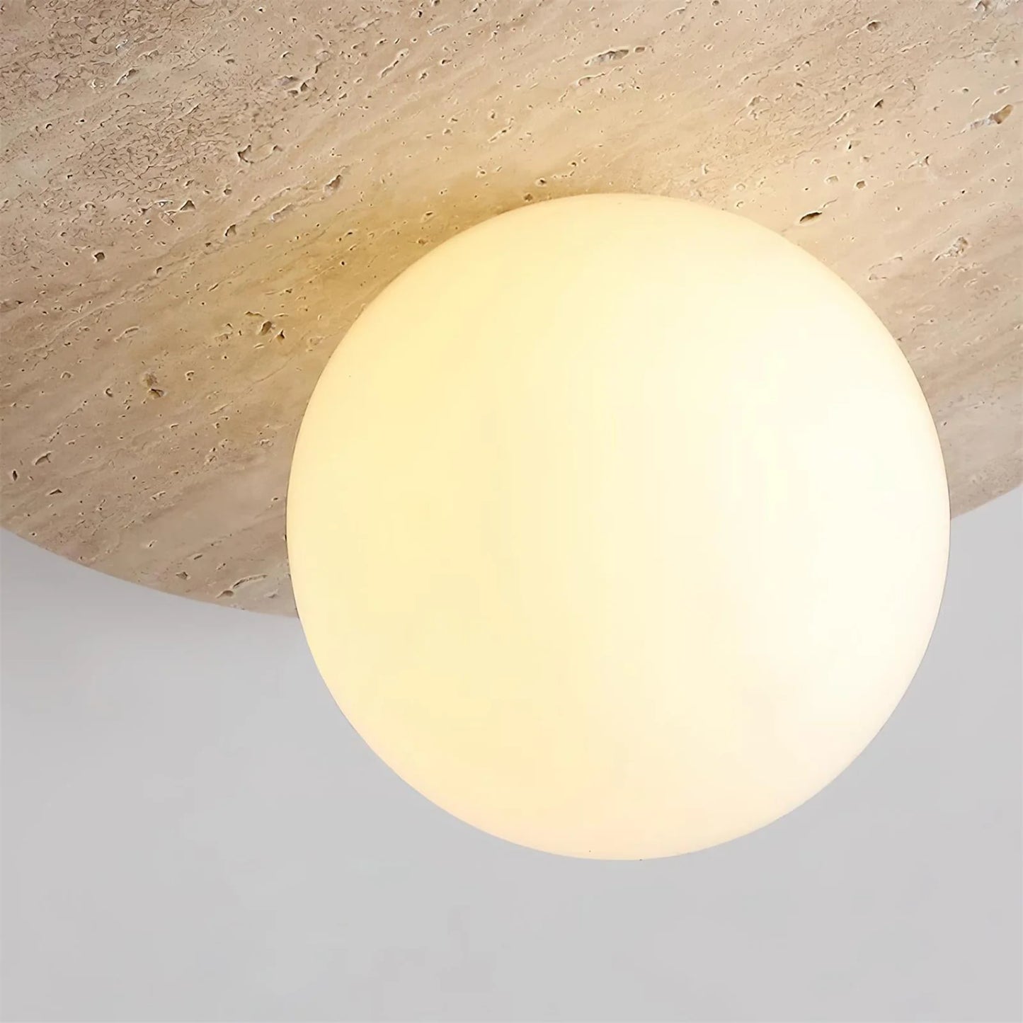Tanner Disc Travertine Ceiling Light