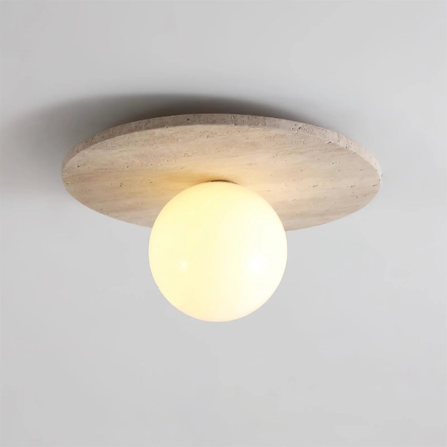 Tanner Disc Travertine Ceiling Light