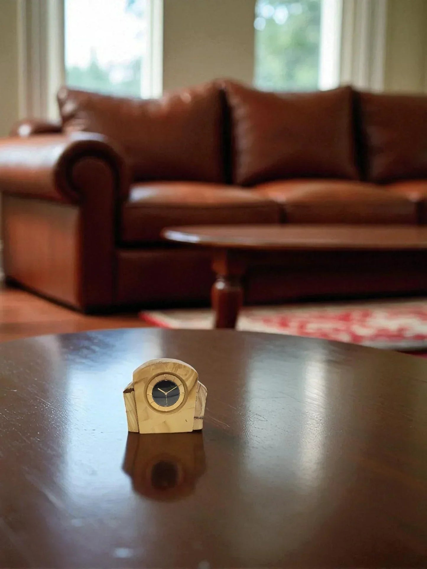 Desk & Shelf Clock of Teak Marble with World Face Movement
