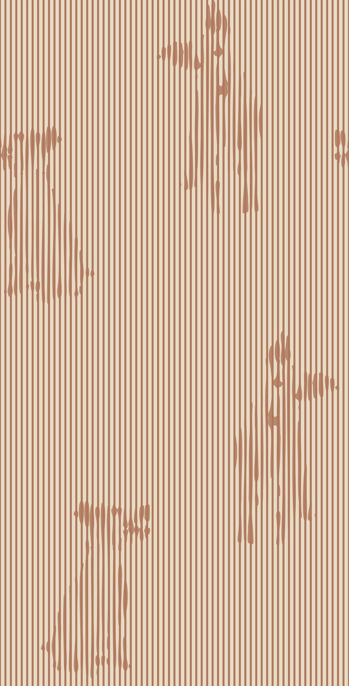 Terracotta Stripe with Dog Silhouette Wallpaper