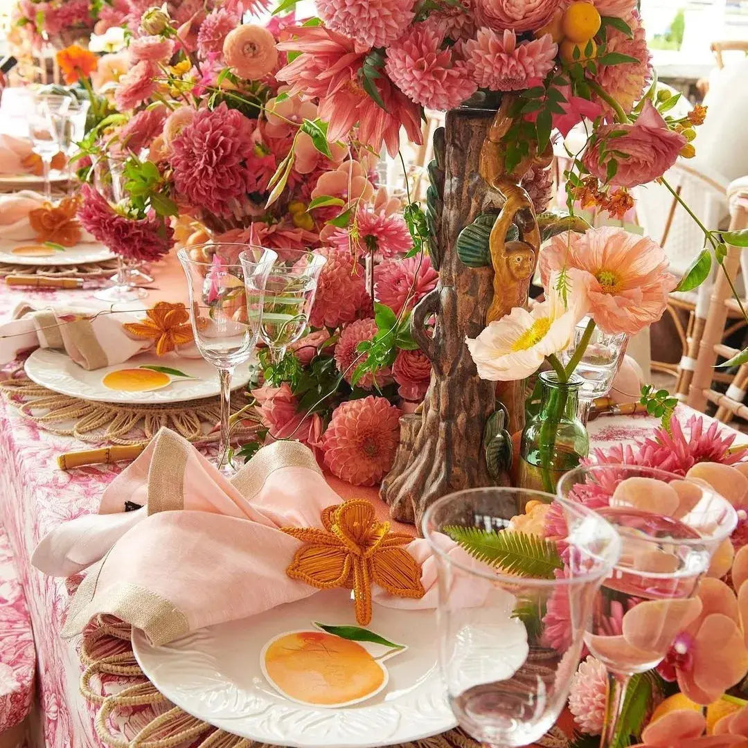 Thanksgiving Orchid Handwoven Iraca Napkin Ring