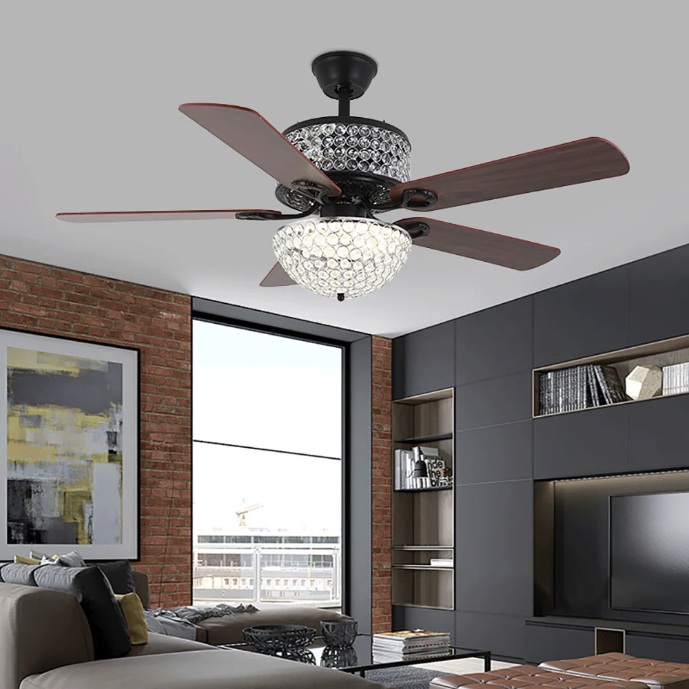 Tiffany Laure Crystal Ceiling Fan Light