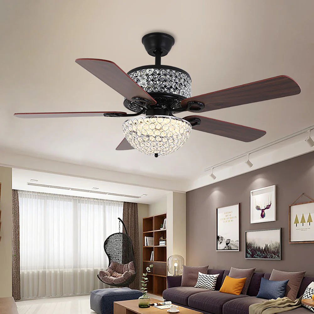 Tiffany Laure Crystal Ceiling Fan Light