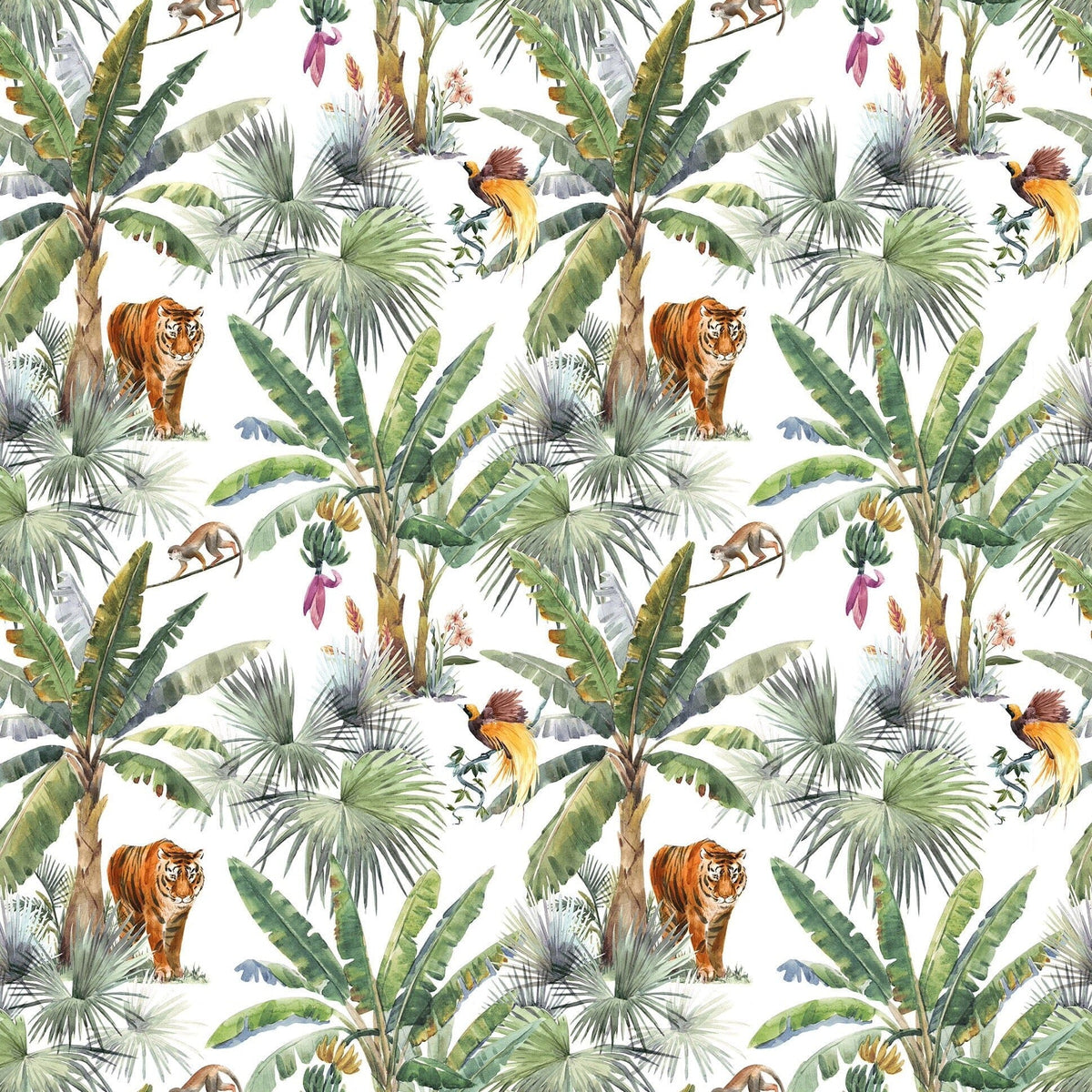 Tigers Pattern Print Peel and Stick Wallpaper