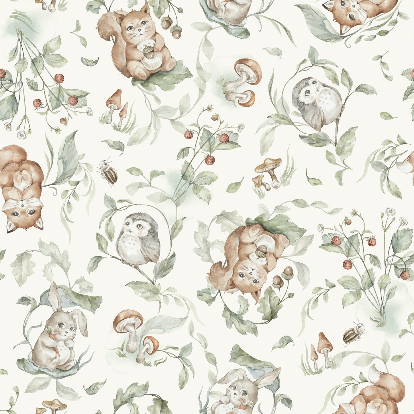 Woodland Whimsy Wallpaper - Enchanting Animals & Nature-Inspired Wallcovering