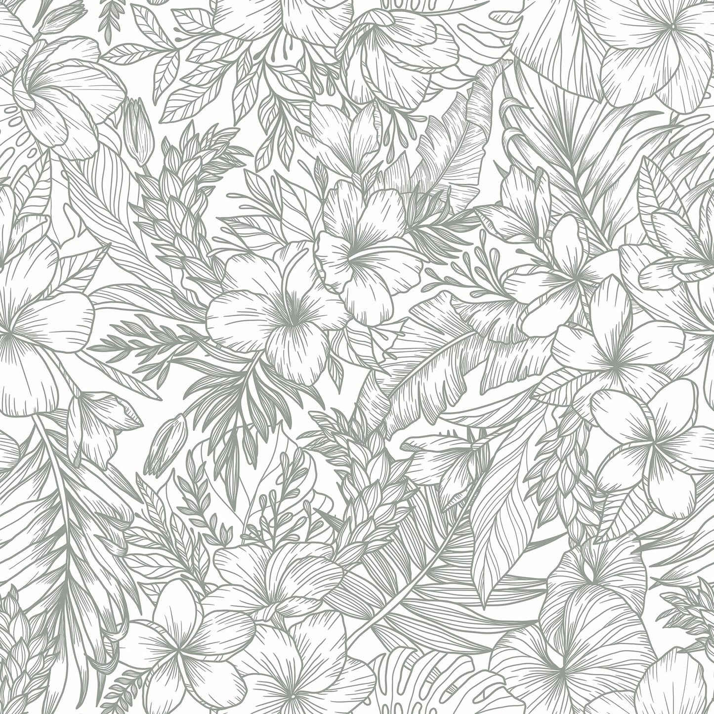 Elysian Hand-Drawn Tropical Wallpaper