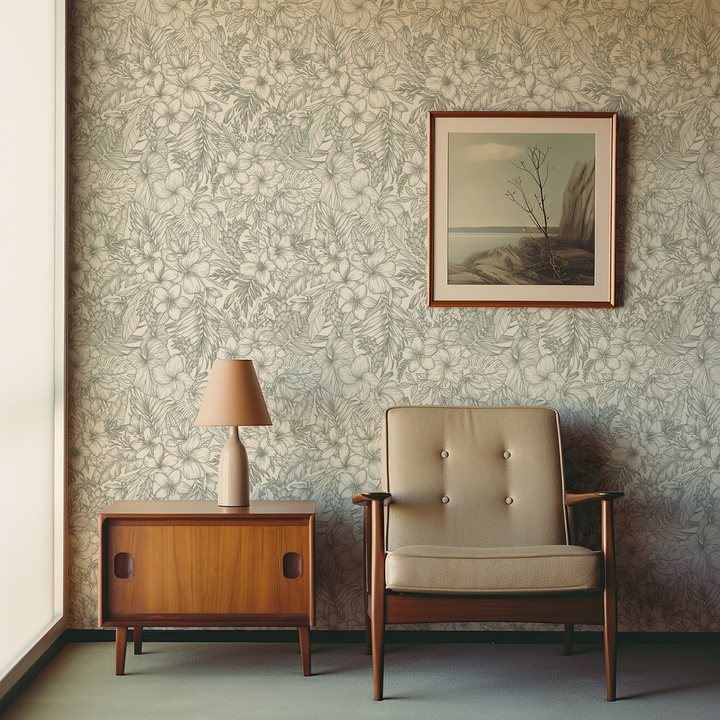 Elysian Hand-Drawn Tropical Wallpaper